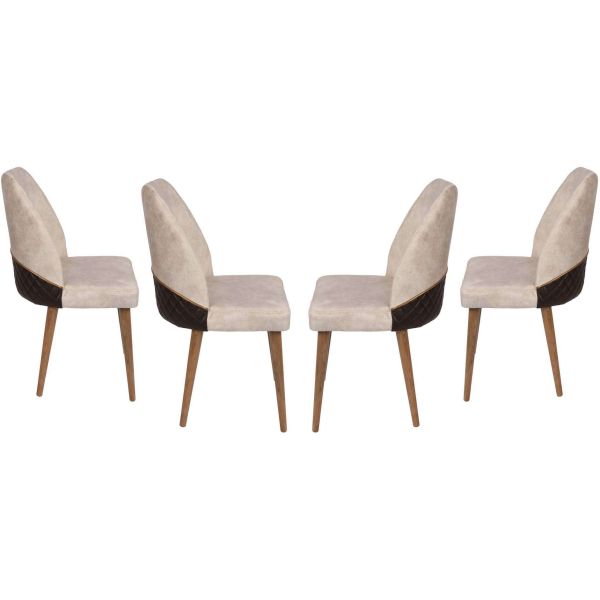 Chaises en velours et métal Nova (Lot de 4) - 5