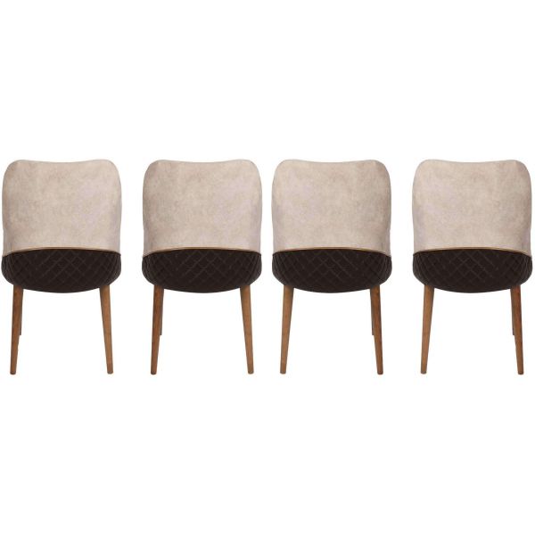 Chaises en velours et métal Nova (Lot de 4) - 6