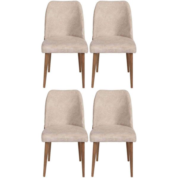 Chaises en velours et métal Nova (Lot de 4)
