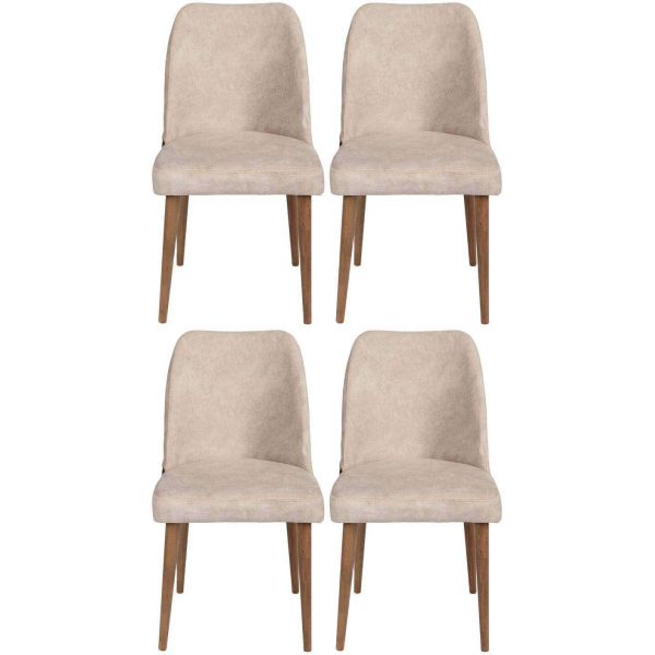 Chaises en velours et métal Nova (Lot de 4)