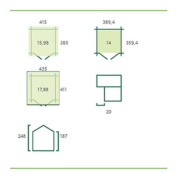 Chalet en bois 15.98 m² Ystad - GAS-0207