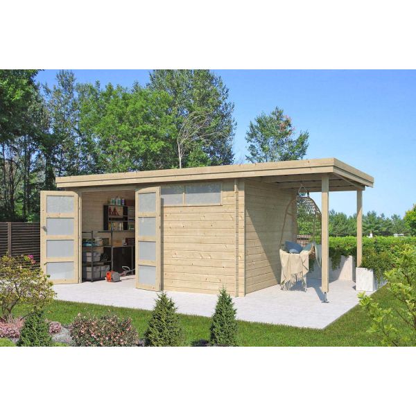 Chalet en bois 12.24 m² avec extension Moderne - GARDENAS