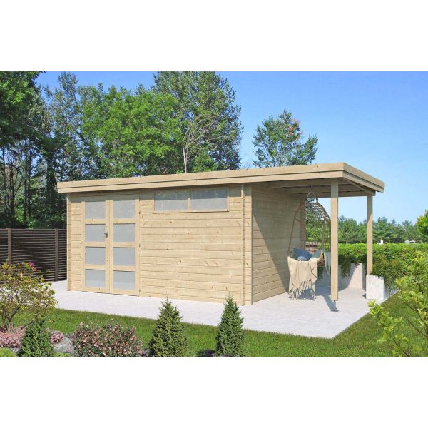 Chalet en bois 12.24 m² avec extension Moderne - 7