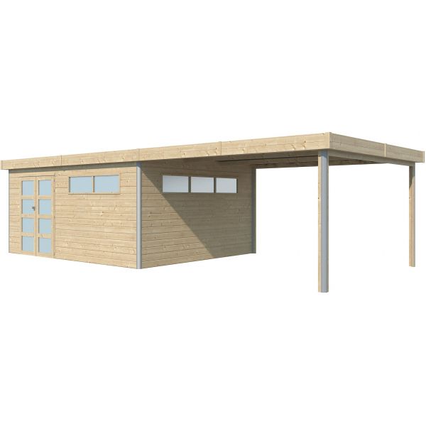 Chalet en bois profil aluminium contemporain avec extension 34 m²