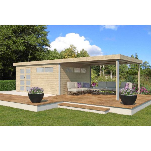 Chalet en bois profil aluminium contemporain avec extension 34 m² - 8