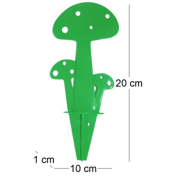 Champignon déco en métal vert - BAR-0400