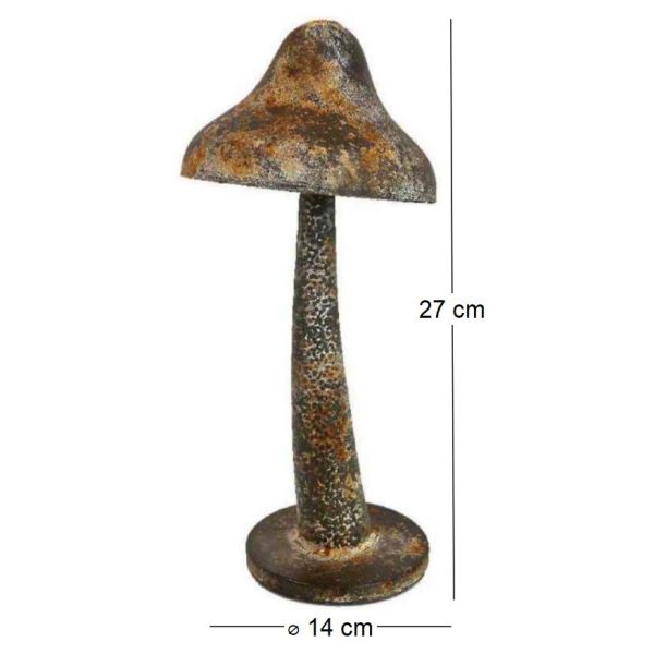 Champignon en fer patiné 14 x 27 cm - LA GRANDE PRAIRIE
