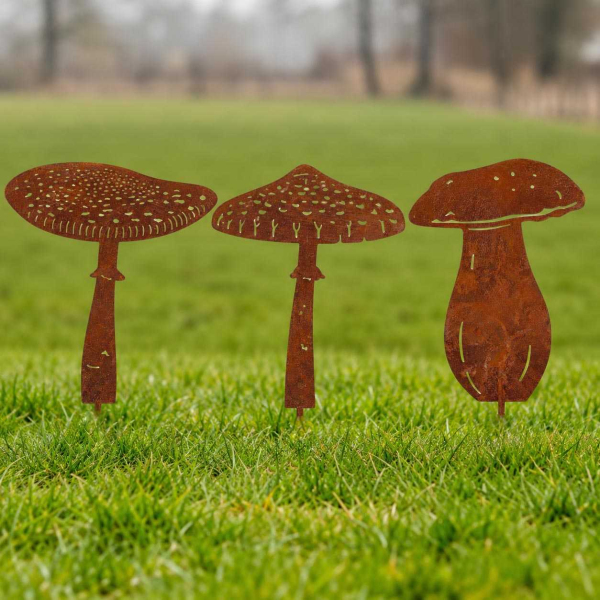 Champignon en métal rouillé sur pic - TRUE TO NATURE