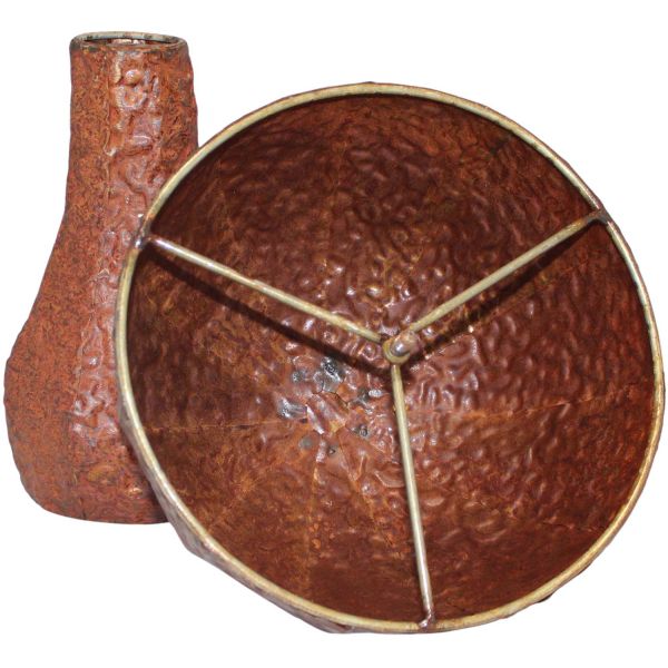 Champignon rond décoratif en acier rouillé 53 x 39 cm - 53,90