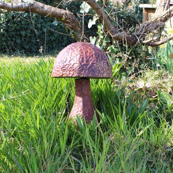 Champignon rond décoratif en acier rouillé 53 x 39 cm - LA GRANDE PRAIRIE
