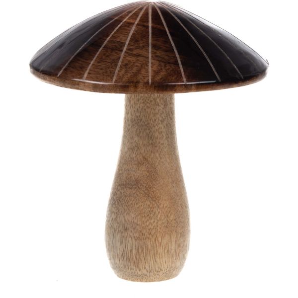 Champignons décoratifs en bois de manguier (Lot de 3) - AMADEUS