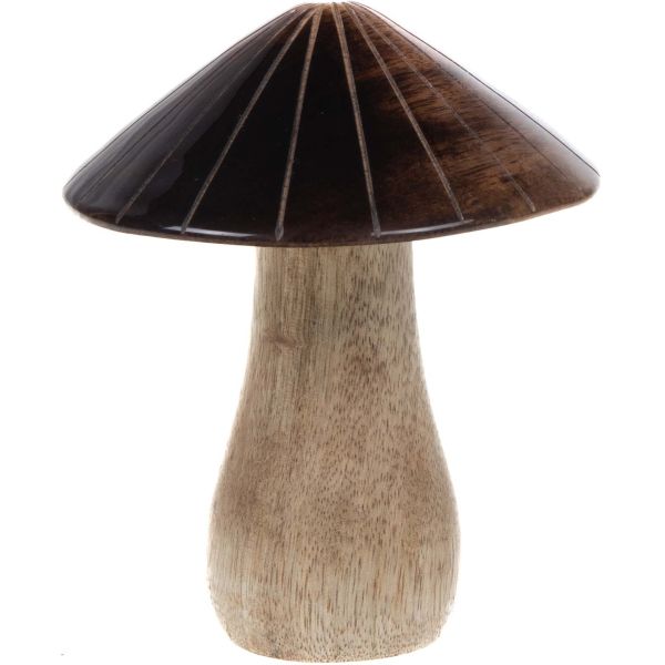 Champignons décoratifs en bois de manguier (Lot de 3) - AMA-4941