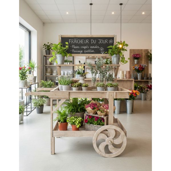 Chariot en bois finition antique - AUBRY GASPARD