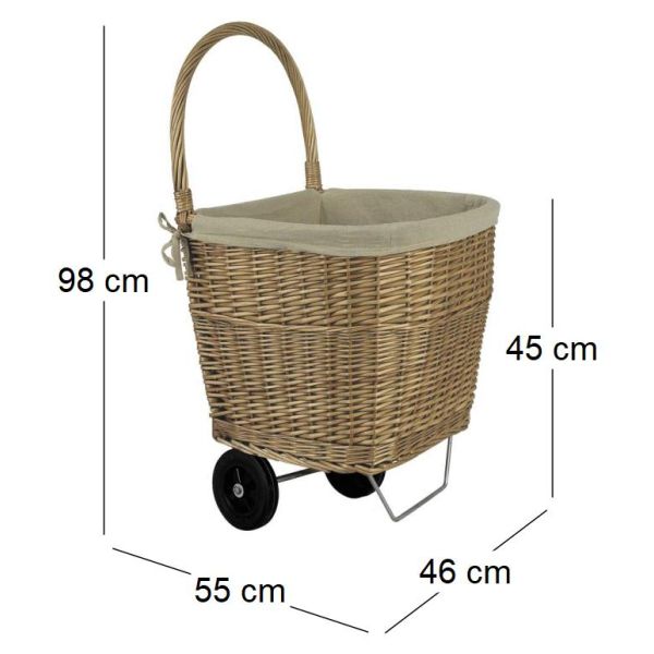 Chariot à bûches en osier - AUB-6577