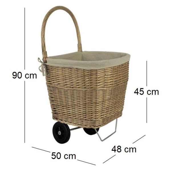 Chariot à bûches en osier - AUB-6577