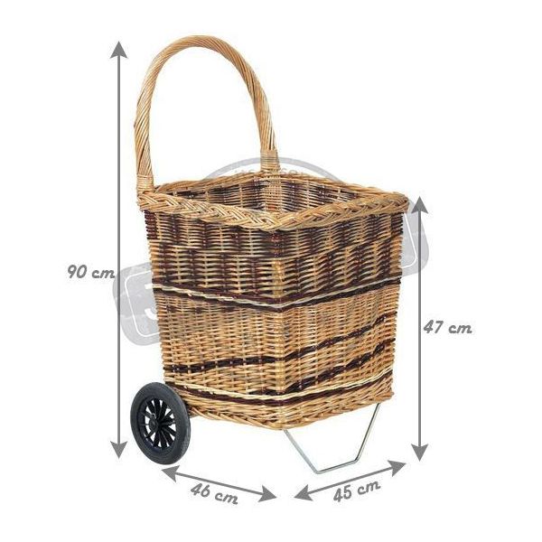 Chariot à bûches en osier - AUBRY GASPARD