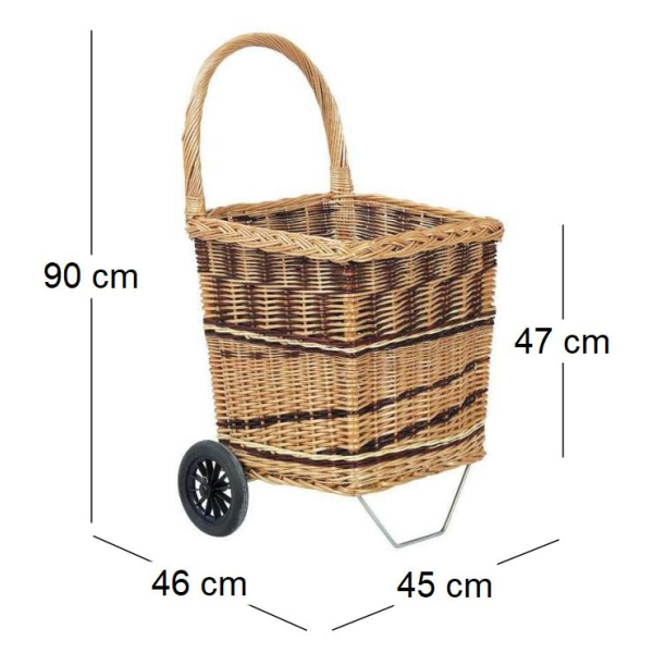 Chariot à bûches en osier - AUB-2484