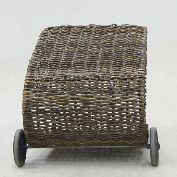 Chariot à bûches en poelet croco sur roulettes - AUB-0623