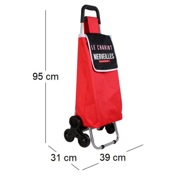 Chariot shopping en polyester 6 roues - CMP-2267
