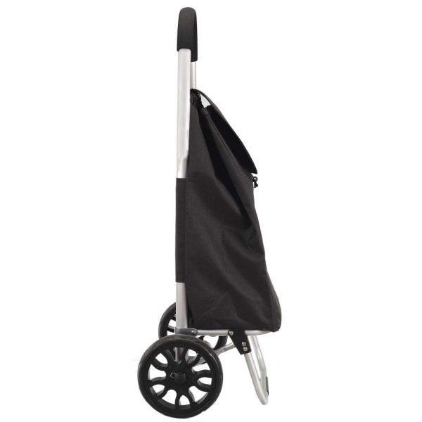 Chariot shopping en tissu structure en aluminium 2 roues larges - 39,90