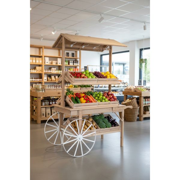 Charrette 4 Saisons en pin 8 casiers de rangement - AUBRY GASPARD