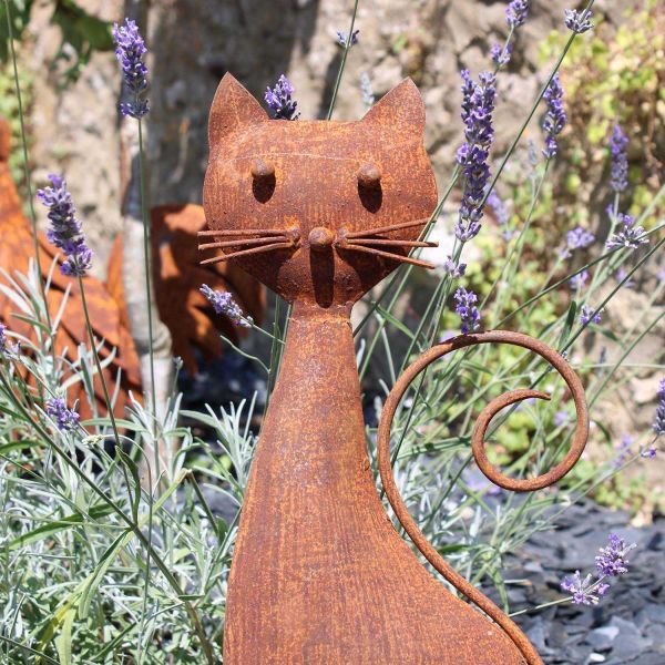 Chat décoratif en fer forgé rouillé - 37,90