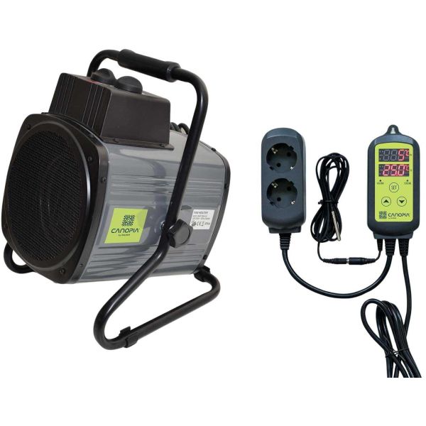 Chauffage ventilateur avec thermostat digital pour serre de jardin
