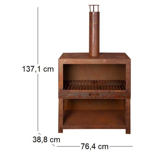 Cheminée d'extérieur avec bûcher intégré - ESS-1343