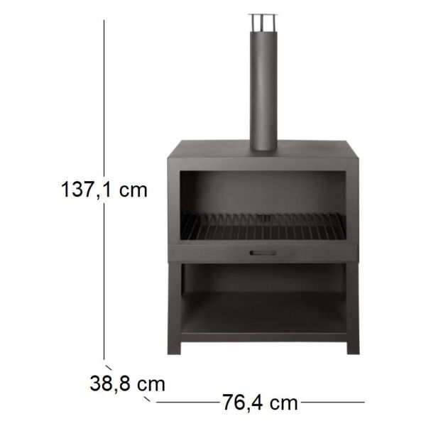 Cheminée d'extérieur avec bûcher intégré - ESS-1342
