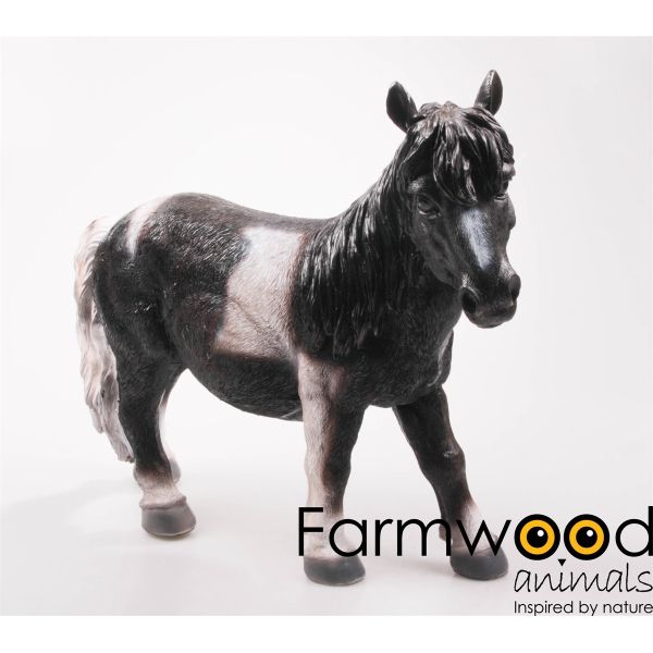 Cheval noir en résine 51 x 16 x 40 cm - Farmwood animals