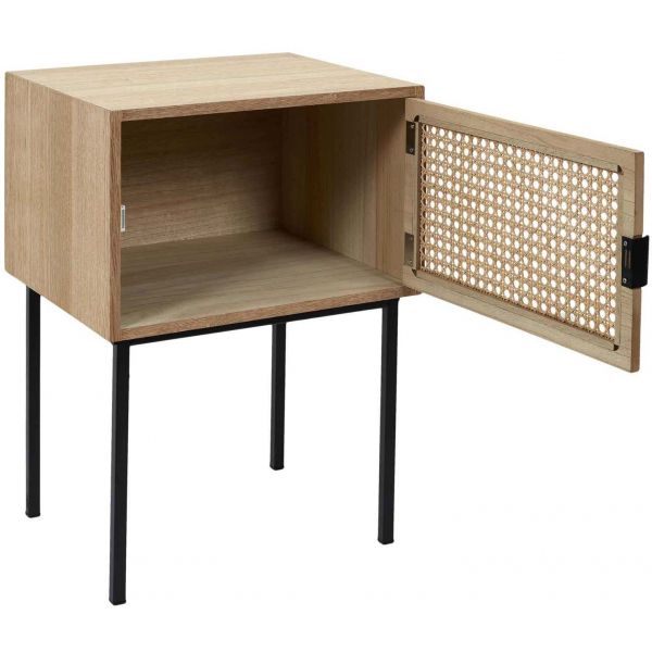 Chevet en bois 1 porte cannage - 99,90