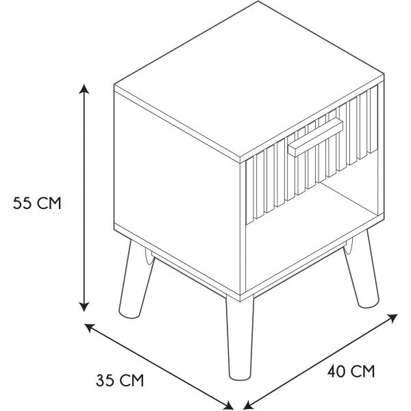 Chevet en bois 1 tiroir Klaus - CMP-4993