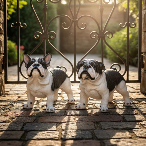 Chien bouledogue debout en résine - Farmwood animals