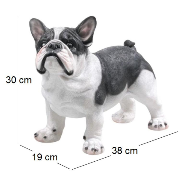Chien bouledogue debout en résine - IMH-0116
