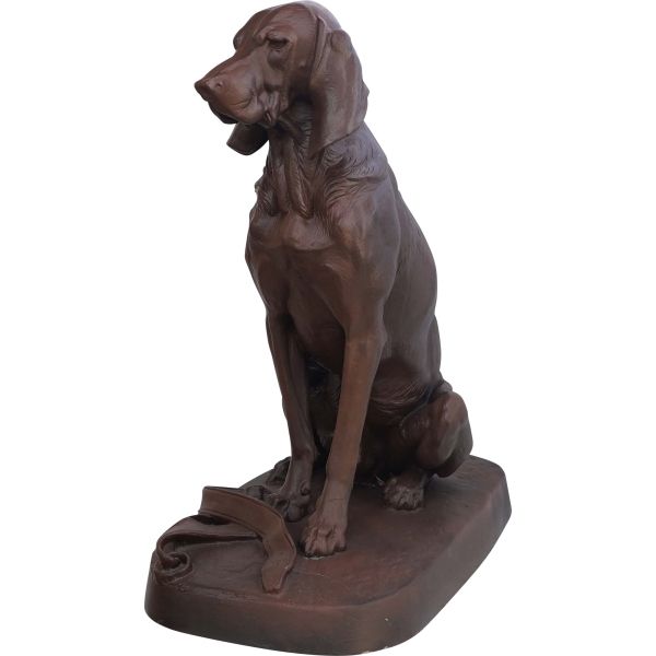 Chien brun antique en fonte