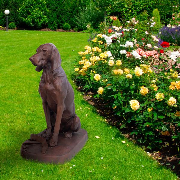 Chien brun antique en fonte - DOMMARTIN FONTE DART
