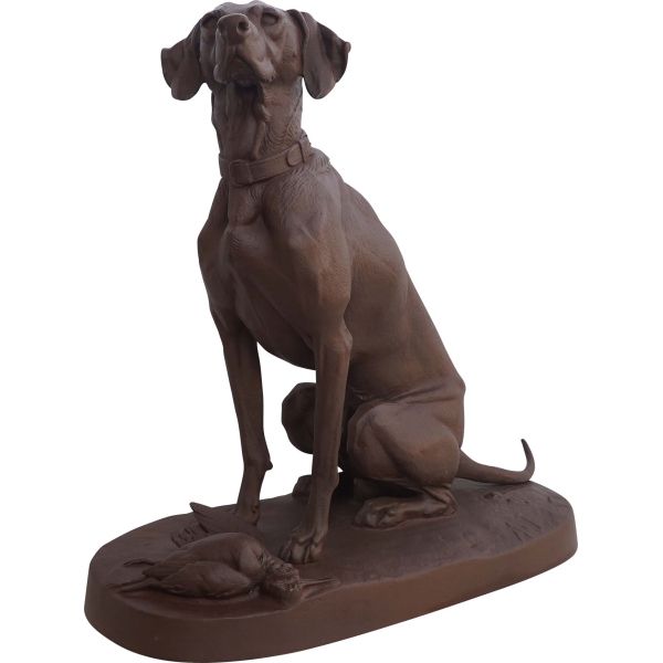 Chien brun antique en fonte