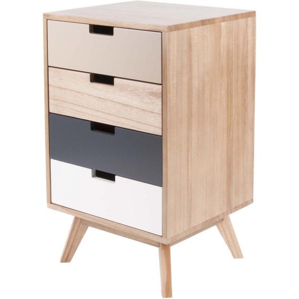 Chiffonier en bois de paulownia 4 tiroirs Snap - 219