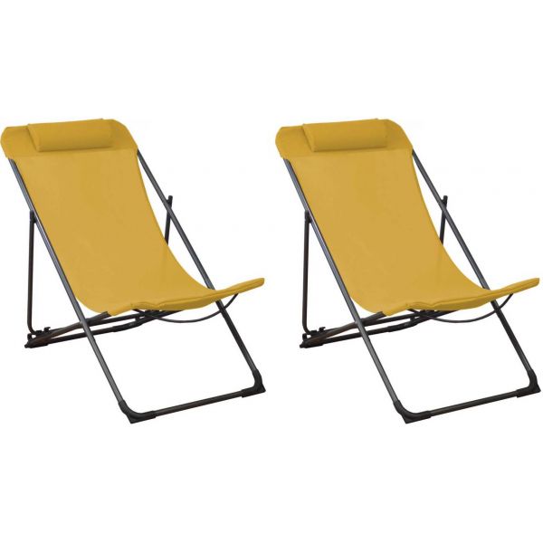 Chilienne en acier et toile Globe (Lot de 2)