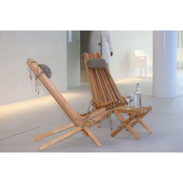 Chilienne en bois EcoChair avec coussin (Lot de 2) - 6