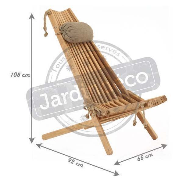 Chilienne en bois EcoChair avec coussin (Lot de 2) - ECO-0124