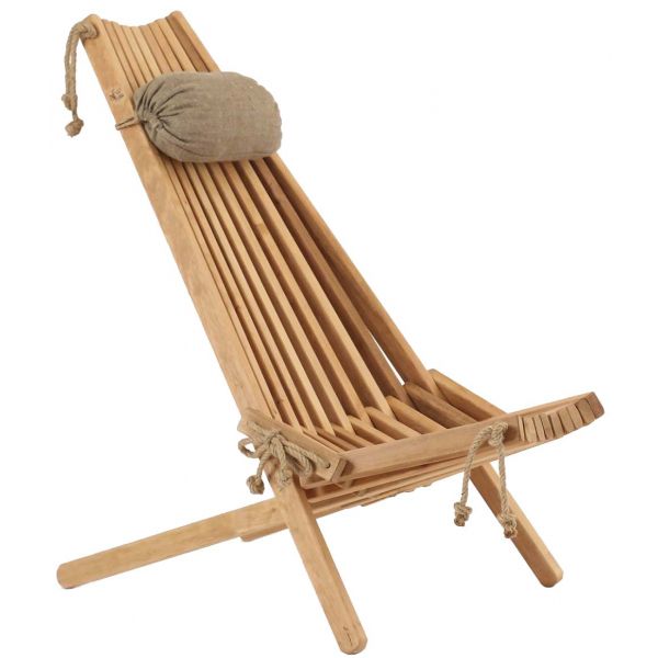 Chilienne en bois EcoChair avec coussin (Lot de 2) - 8