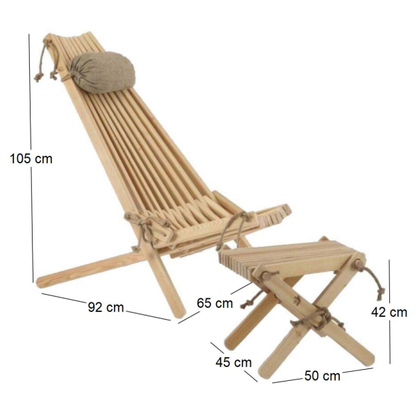 Chilienne scandinave avec repose-pieds - 8