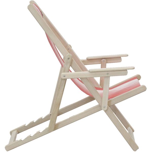 Chilienne transat bois d'eucalyptus tissu 100% coton Elvas - 86,90