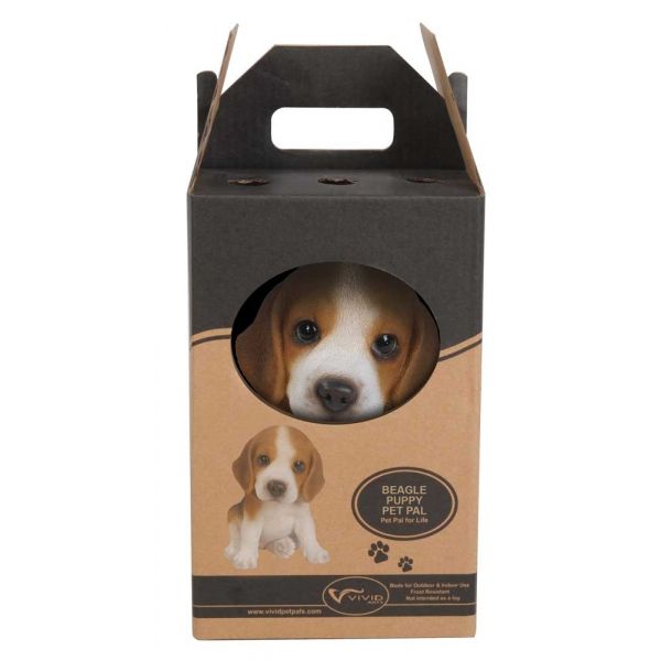 Chiot Beagle assi en résine 15 cm - VIVID ARTS