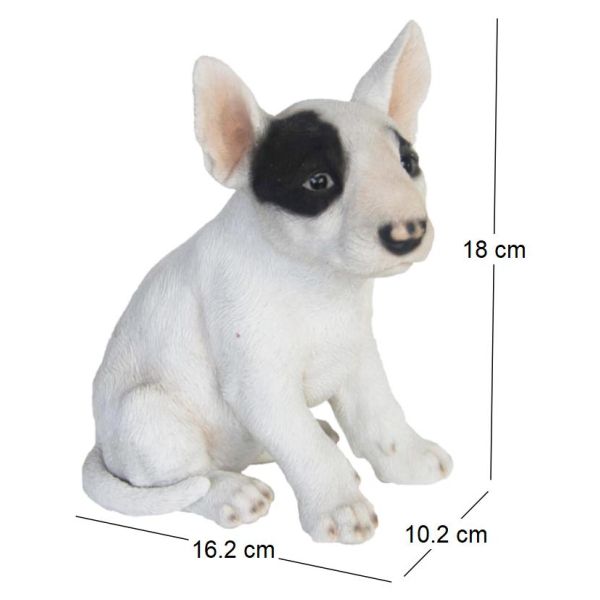 Chiot bull terrier assis en résine 18 cm - TRUE TO NATURE