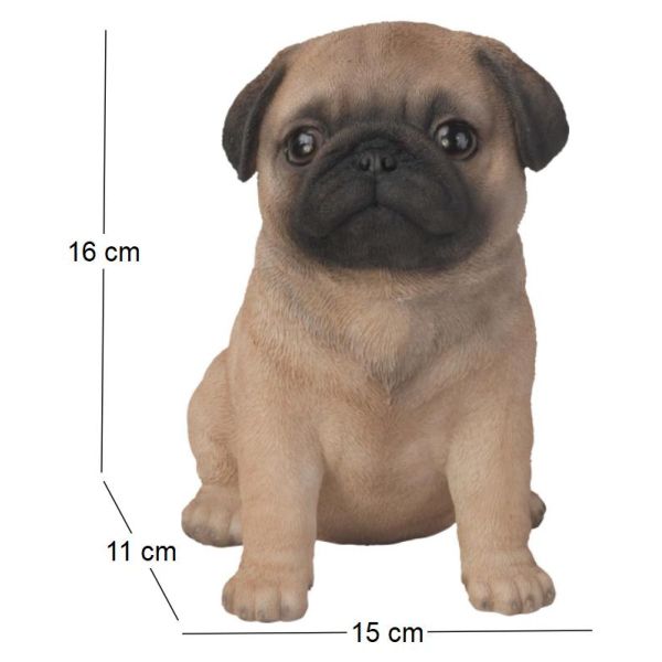 Chiot carlin en résine 16 cm - VIVID ARTS