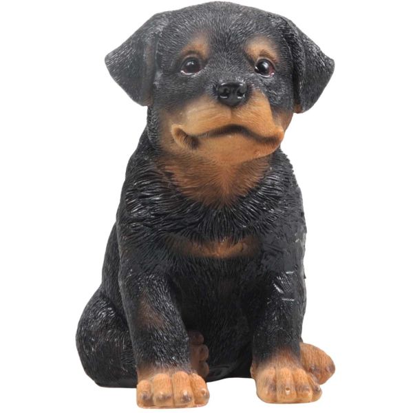 Chiot en résine Rottweiler 14x10x15 cm