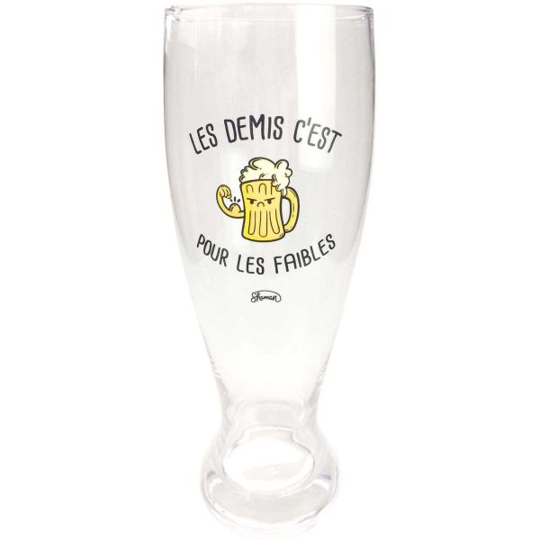 Chope à bière XXL en verre Humour