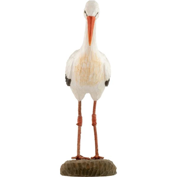 Cigogne en bois sculptée à la main 16 x 6.5 x 21 cm - WII-0105